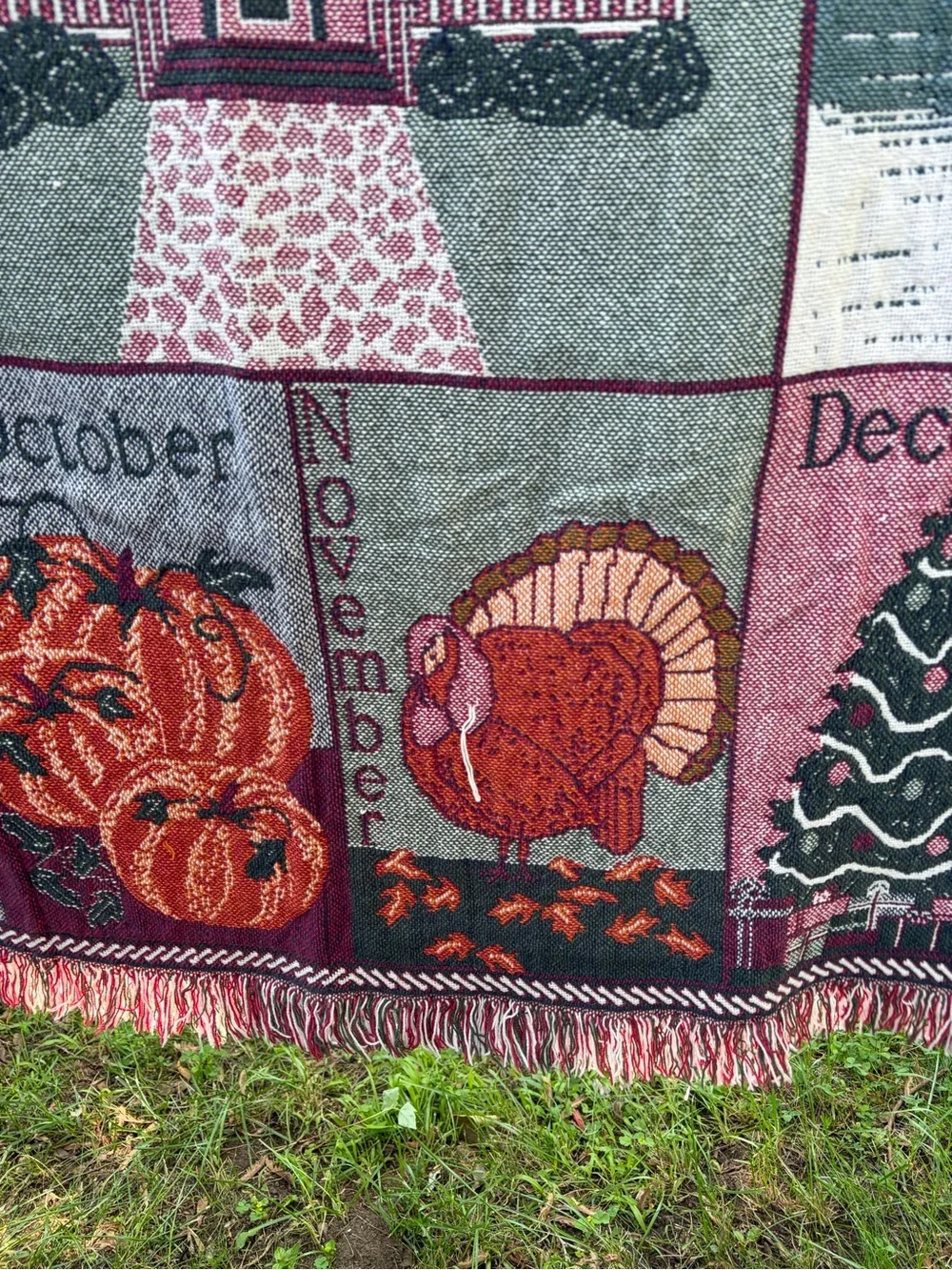 Source Unknown Pink & Gray 'Bless Our Home' Seasonal Throw Blanket with